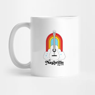 Nashville Rainbow Guitar & Stars Graphic Mug